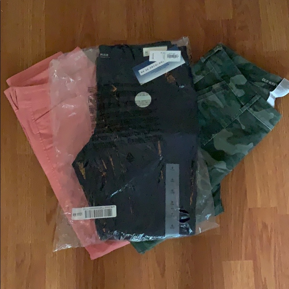 Three pairs of old Navy size 8 pixie pants